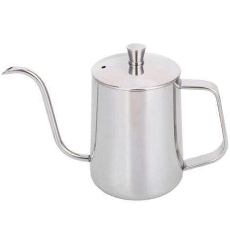 Bouilloire à café filtre 600 ml en acier inoxydable 304, bec fin, corps épais, avec couvercle (1/5)
