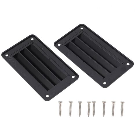 Lot de 2 grilles d'aération professionnelles pour camping-car, salle de bain, bureau, bateau, yacht, maison (noir) (1/5)