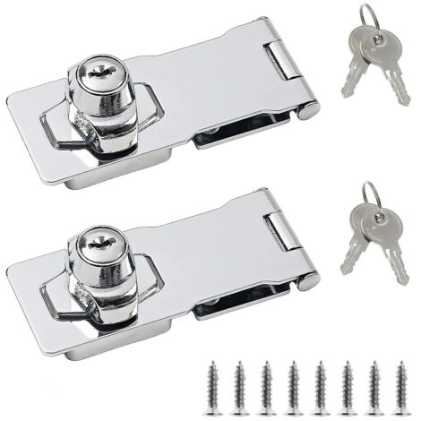 Lot de 2 cadenas à moraillon en acier inoxydable 4 pouces – JINFGERNE – Loquet sécurisé pour porte, abri de jardin et armoire (1/5)