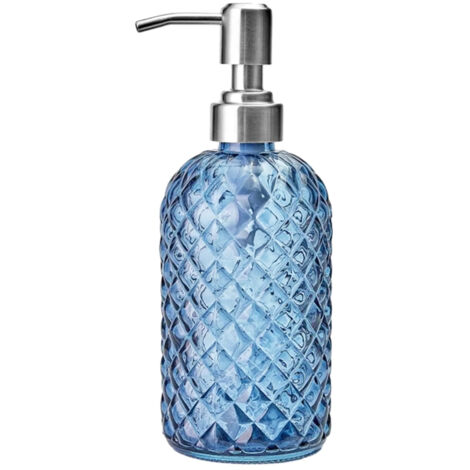 Distributeur de savon liquide en verre avec pompe inox 304 – JINFGERNE – 350 ml – Pour salle de bain et comptoir hôtel (1/5)