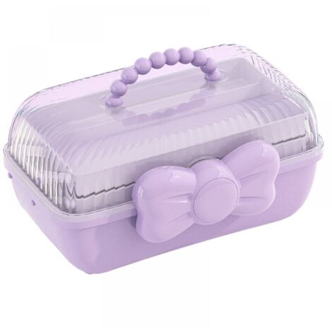 Boîte de rangement pour accessoires cheveux filles - JINFGERNE - multi-niveaux, transparent et mignon, porte-élastiques et pinces, cadeau idéal pour petites filles (1/5)