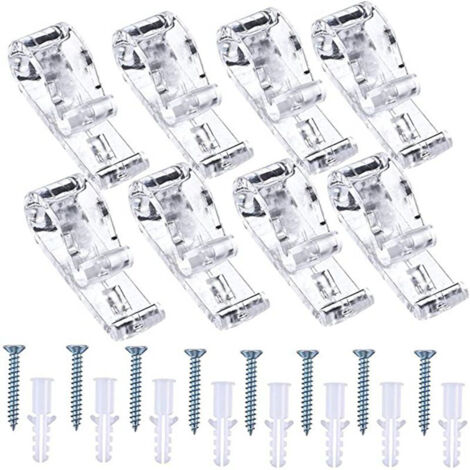 Chaîne et Cordon de Sécurité Transparent pour Stores Enrouleurs - JINFGERNE - 8 Jeux avec Supports en P, Crochets de Fixation et Chaînettes à Billes pour Rideaux (1/5)