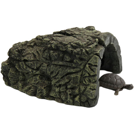 Grotte Décorative en Résine Écologique pour Aquariums - JINFGERNE - Idéale pour Poissons, Tortues et Reptiles, Grand Format avec Pente Douce et Cachette Sécurisée (1/5)