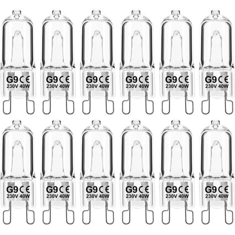 Ampoules Halogènes G9 - JINFGERNE - Lot de 12 - 40 W 230 V - Intensité Variable - Blanc Chaud 2700 K - Idéales pour Fours et Plafonniers, Éclairage Confortable et Durable (1/5)