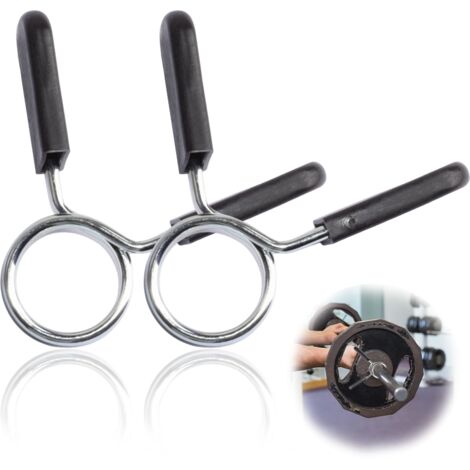 Colliers de Serrage à Ressort pour Haltères - JINFGERNE - Clips de Verrouillage en Acier, 25 mm, 4 Pièces pour Musculation et Entraînement Sécurisé (1/5)