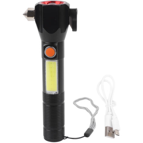 Lampe Torche LED Antidéflagrante Rechargeable Haute Luminosité - JINFGERNE - Multifonctionnelle avec Marteau d'Urgence pour Voiture et Activités Extérieures (1/5)
