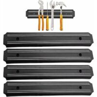 Porte-outils magnétique mural, lot de 4, 33 cm x 5 cm. Barre magnétique pour outils. Panneau porte-outils. Barre magnétique. Barres magnétiques pour outils.