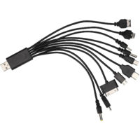 Câble USB universel 10 en 1, câble de charge multiple compatible avec de nombreux téléphones portables, écouteurs et haut-parleurs.