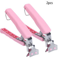 Lot de 2 pinces multifonctions en acier inoxydable pour plats, bols et casseroles, protection anti-chaleur, outil de cuisine rose