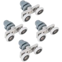 4 roulettes coulissantes doubles et résistantes pour porte de salle de bain en verre (20 mm)