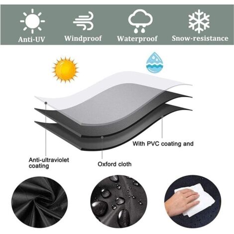 Housse De Protection Pour Salon De Jardin 240x100x73 Cm - Imperméable 420D, Anti-UV, Coupe-vent