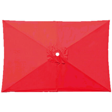 Toile de Parasol Rectangulaire 3x2 m, Housse de Remplacement pour Parasol Extérieur, Parasol de Jardin Anti-UV et Imperméable, Protection Solaire et Pluie, Remplacement de Toile de Parasol(Rouge)