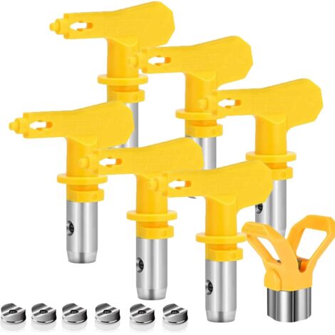 6 pièces Buse Airless,Buse Pistolet Airless pour Pistolet à Peinture Haute Pression (Tapez 211,213,215,217,219,221)