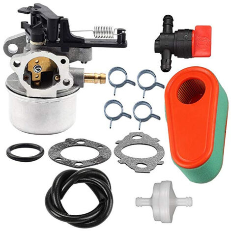 Ensemble de carburateur 591137 - Briggs & Stratton 590948 111P02 - Avec filtre à air tuyau d'huile interrupteur etc. (1/5)