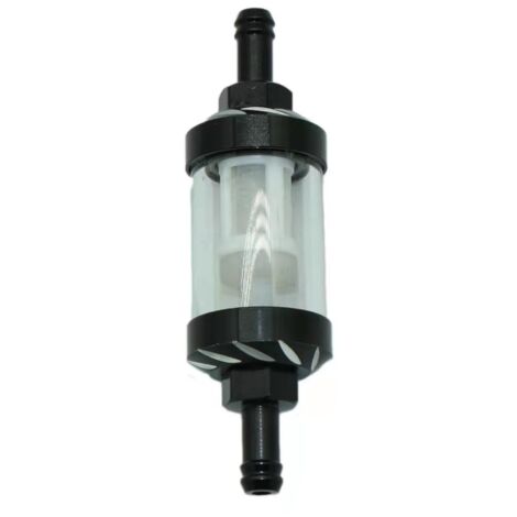 S-giant Filtre à essence métallique modifié pour moto - Filtre à essence amovible en verre transparent - Compatible avec moto