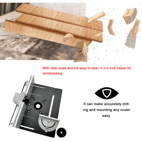 Lot de 2 Plaques Insertion pour Table Toupie - Alliage Aluminium Fraiseuse Bois/Découpe/Gravure - Établi Menuiserie (1/5)
