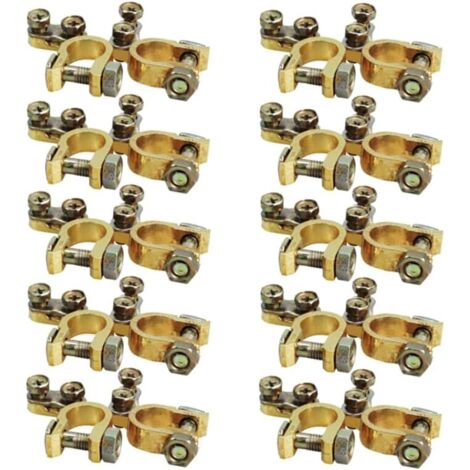 S-giant Jeu de pinces pour bornes de batterie, négatives et positives(10 x jeu de 2 Plus/Moins,) (1/2)
