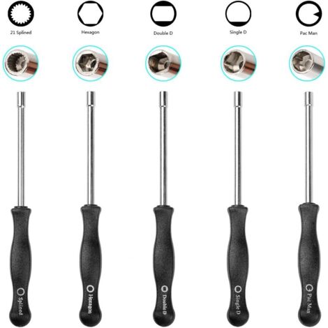 S-giant Filter (Set de 5) Outils de Réglage de Carburateur/Tournevis de Réglage Embout Pac Man/Single D/Double D/Hexagone / 21-Dents Splinded pour la Plupart des Petits Moteurs de 2 Cycles (1/5)