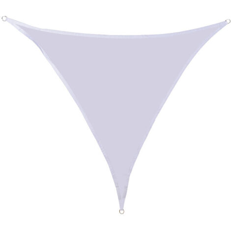 S-giant Voile d'ombrage Triangulaire 5x5x5m Toile Ombrage Auvent Imperméable PES,Protection 95% UV pour Jardin,Extérieur Terrasse,Blanc (1/5)