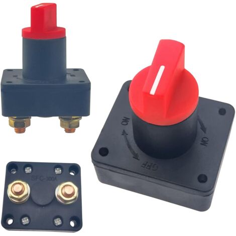 S-giant Lot de 2 Interrupteur de Batterie Interrupteur Isolateur 12 V / 60 V 300 A Interrupteur principal de coupure d'alimentation de la batterie pour bateau, voiture marine, moto et véhicule tout-te (1/5)