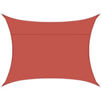 S-giant Voile d'ombrage rectangulaire imperméable, 98% UV imperméable, extérieur cour patio jardin parking(Rouille rouge,2X5M)