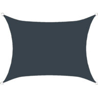 S-giant Toile de protection solaire rectangulaire en tissu 3x5m imperméable à la lumière, avec œillets et cordes, adaptée pour jardin et terrasse extérieurs.(Gris foncé)