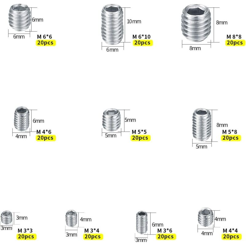 Vis sans tête, M6 x 30mm, tête Hexagonale, en Acier Inoxydable A2 304 | RS