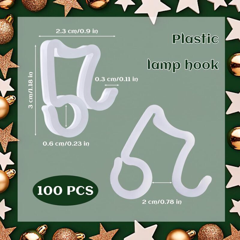 100 PCS Attaches Guirlande Gouttière Plastique GOLRISEN - Clips Noël Blanc Pour Toit