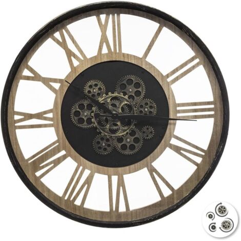 Horloge Paul en métal et bois, diamètre 57 cm (1/4)