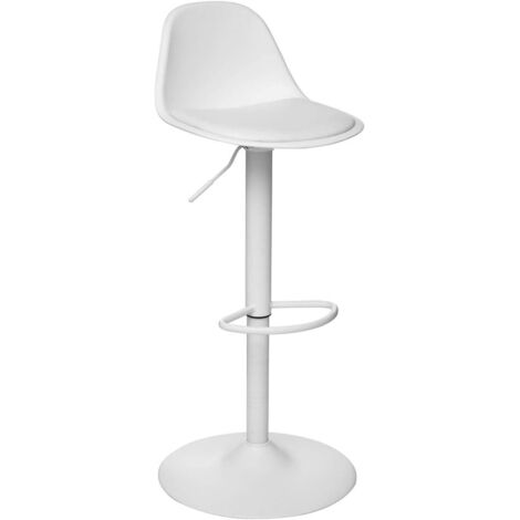 Chaise de bar Aiko blanche à hauteur réglable (1/5)