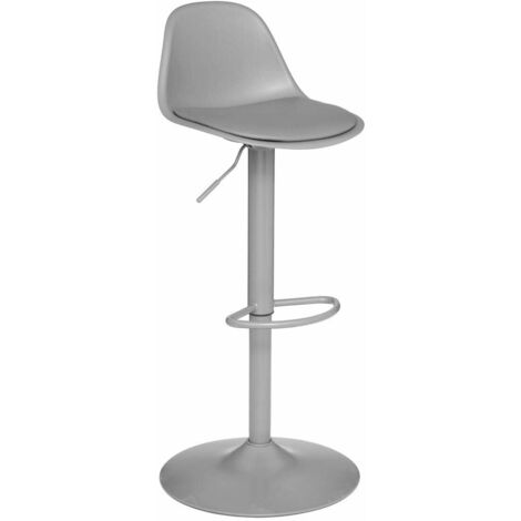 Bar Stools PU Bar Chairs, Height Adjustable, 360° Swivel Kitchen Seats with Backrest and Footrest (1/5)