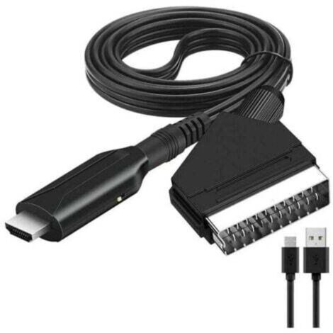 Adaptateur Péritel vers HDMI, Convertisseur Péritel vers HDMI avec câble HDMI, Scart vers Hdmi Convertisseur, pour Full HD TV 720P/1080P,Audio Vidéo pour Lecteur DVD Sky Blu-Ray STB VHS Xbox PS3 NPTER