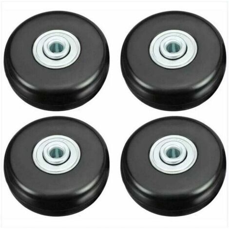Roues de valise, roulettes de réparation de bagages robustes de 50 mm Roues pivotantes de rechange universelles silencieuses en caoutchouc Lot de 4 roulettes de rechange pour valise/bagage/sac (1/5)