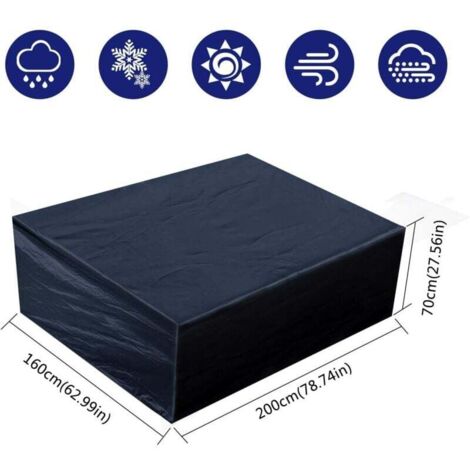 Housse de Protection Imperméable pour Meubles de Jardin, Rectangulaire, 200x160x70 cm (1/4)