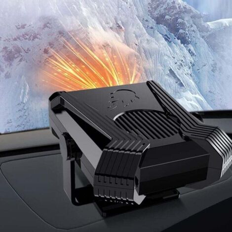Chauffe voiture, 12V 150W Ventilateur de chauffage et de refroidissement 2 en 1 Ventilateur de chauffage électrique portable avec prise allume-cigare Dégivreur de pare-brise rotatif à 360 degrés (1/4)
