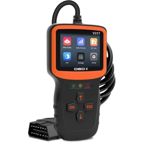 Lecteur de codes d'erreur moteur avec I/M et réinitialisation à une touche, lecture et effacement des codes d'erreur pour toutes les voitures Outil d'analyse de diagnostic OBDII/EOBD (1/4)