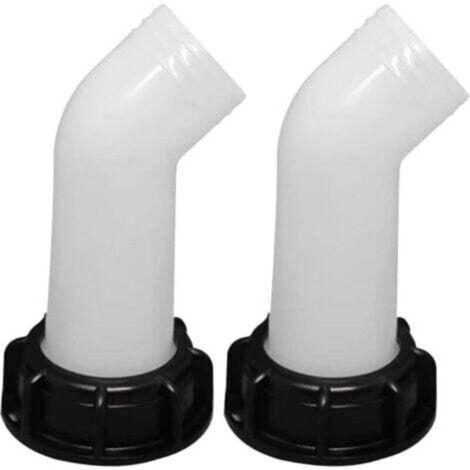 Lot de 2 avec écrou de vidange Buse de réservoir IBC 1000L raccord de valve tube d'extension adaptateur de buse Raccord de robinet de réservoir IBC Buse de robinet de réservoir 2" IBC (1/4)