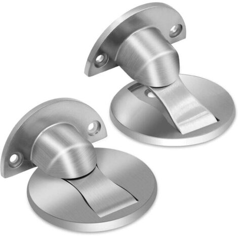 Butée de porte magnétique, butée de porte magnétique autonome, serrure magnétique en acier inoxydable pour cadre de porte, butée de bas de porte, ensemble, deux pièces argenté (1/4)