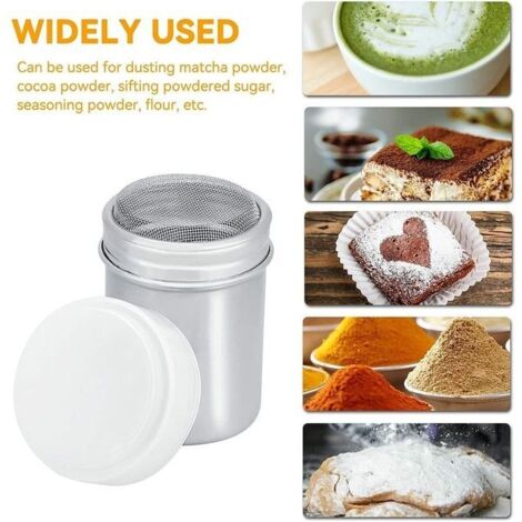 Epicerie Fine Acheter Zerodis Saupoudreuse à Epices En Acier Inoxydable Distributeur Poudre Shaker Chocolat Tamiseur Pour Farine Fine Sucre Cacao Utensiles De Cuisine(M) ? Comparer Chez Saupoudreuse Cacao