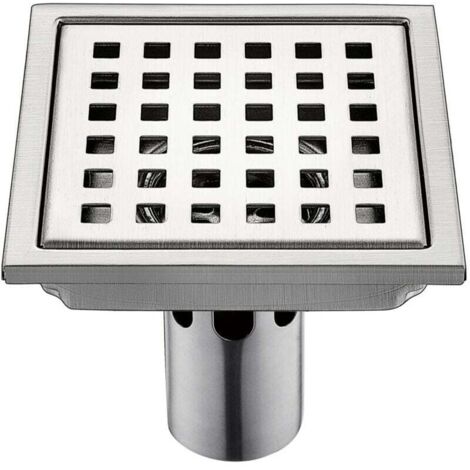 Siphon de sol en acier inoxydable, 1 pièceFiltre carré avec tuyaud'évacuation en acier inoxydableAnti-odeurs, antirefoulement, étanche15 × 15 cm, 15 mètres cubes (1/4)