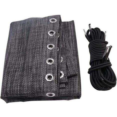 Tissu de remplacement de chaise, tissu de chaise longue anti-gravité (noir et gris) avec corde, accessoires de chaise, chaise longue de patio élastique élastique