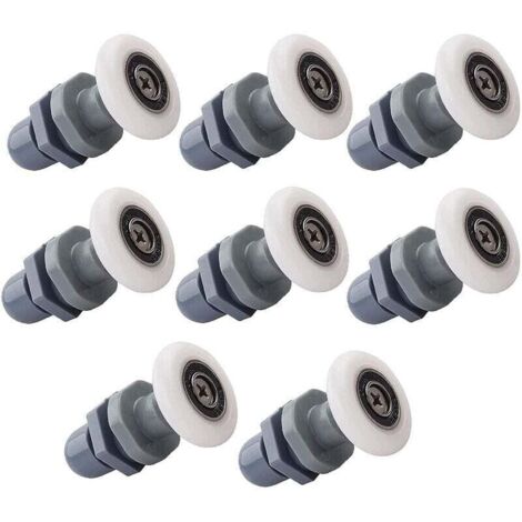 8 Pcs Roulette Porte Douche Coulissante 19mm Rouleaux pour Salle de Bains Roulettes Coulissantes Porte en Verre (1/4)