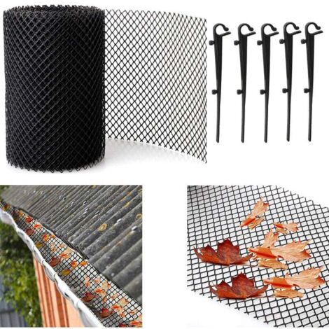 Filet de protection de gouttière de 8 m, 18 cm de large, empêche efficacement le colmatage des feuilles, de la mousse et des débris, filtre facile à installer. (1/4)
