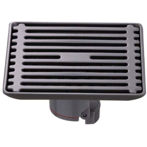Drain de douche carré amovible pivotant en acier inoxydable avec couvercle à motif (drain de douche noir) (1/4)