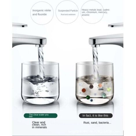 WOOLUCK ® Filtre à eau Robinet,Universel Filtre Anti Calcaire Robinet avec 6 élé