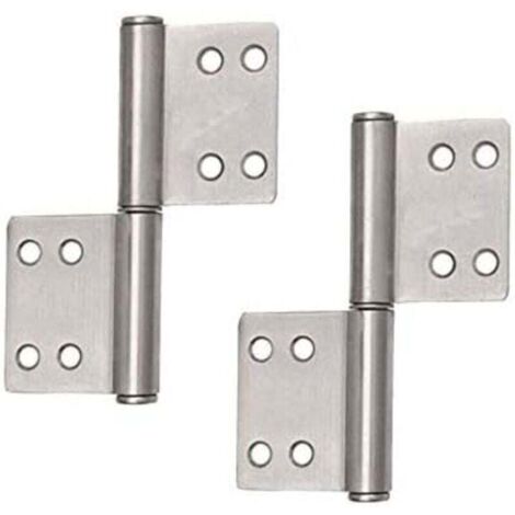 4x charnières en acier inoxydable, parfaites pour une utilisation intérieure et extérieure - charnières stables pour portes en métal et en bois (1/4)