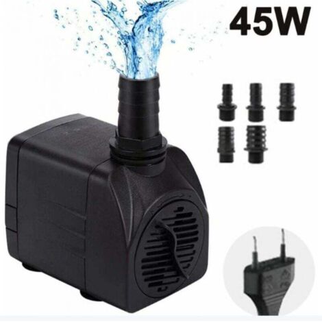 Pompe à Eau Submersible, Ajustable Mini Pompe à Eau(45W), Pompe pour Bassin/Fontaine, Pompe d'aquarium Ultra Silencieuse, avec 5 Buses