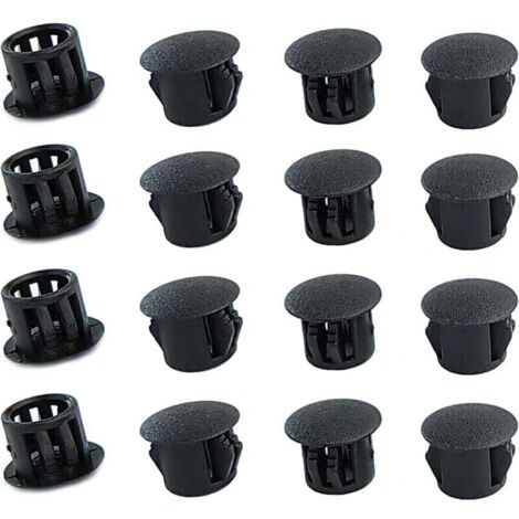 Bouchons ronds en plastique (noirs, 8mm), 20 pièces, couvercles de trous de meubles, couvercles de trous en plastique, bouchons de perçage pour serrures de trous de meubles (1/4)