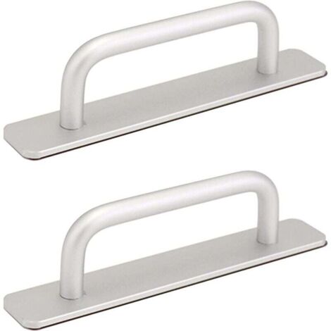 2 Pièces Poignée de Porte de Grange Coulissante, Traction de Poignée de Porte Coulissante avec Plaque Acier Inox pour Portes de Grange Armoire Placard - 160MM (1/4)