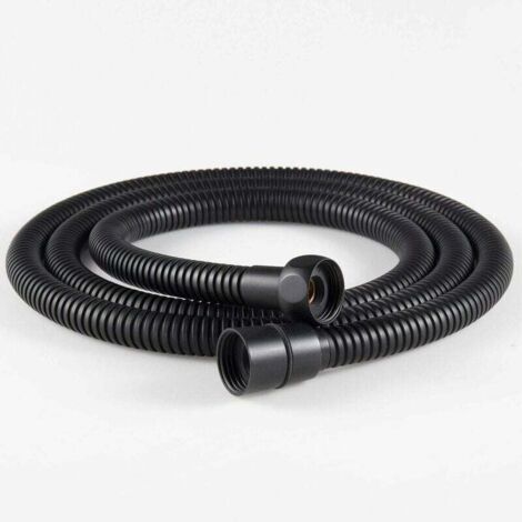 Tuyau de douche Flexible en acier inoxydable de 1.5m, raccords en laiton, tuyau de pomme de douche Anti-pliage, tuyau de douche Flexible-noir 1 pièce (1/4)